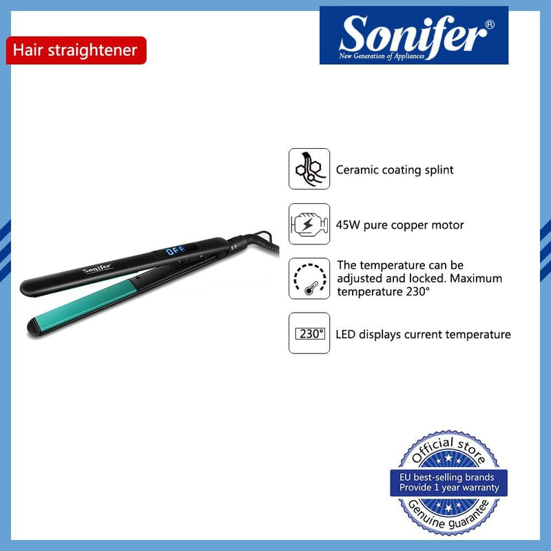 Sonifer 2 in1 hair straightener and curler.