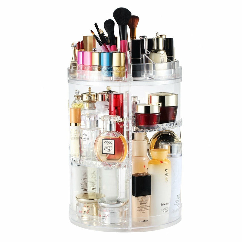 Makeup or cosmetics organizer and rack