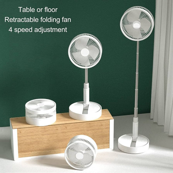 Portable and foldable fan with inbuilt power bank