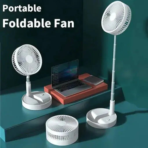 Portable and foldable fan with inbuilt power bank