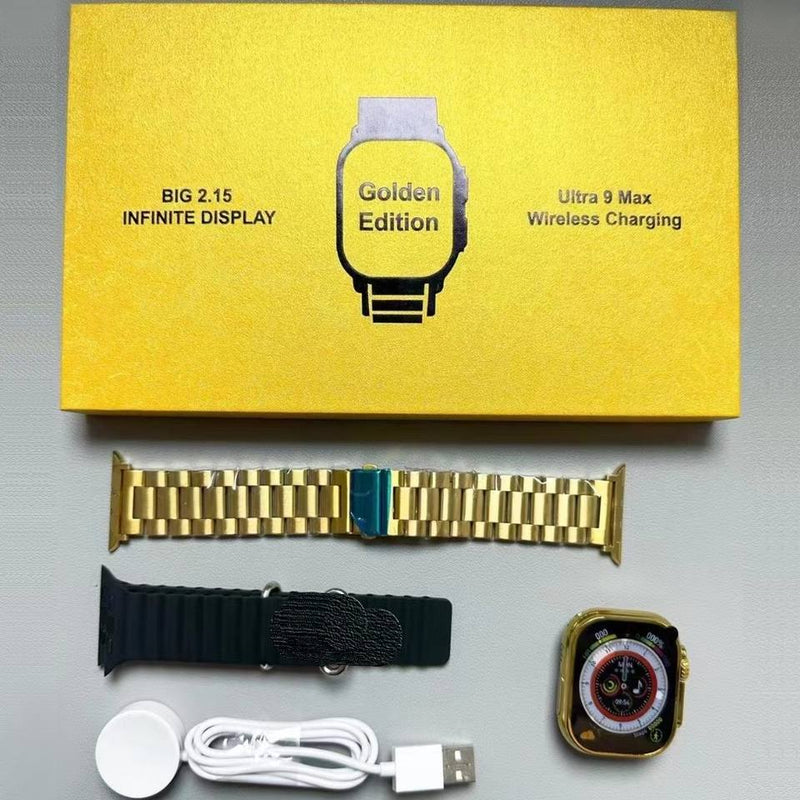 Golden edition smartwatch with double straps