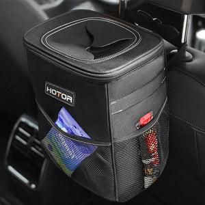 Spillproof car trash can & organiser