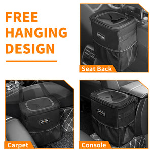 Spillproof car trash can & organiser