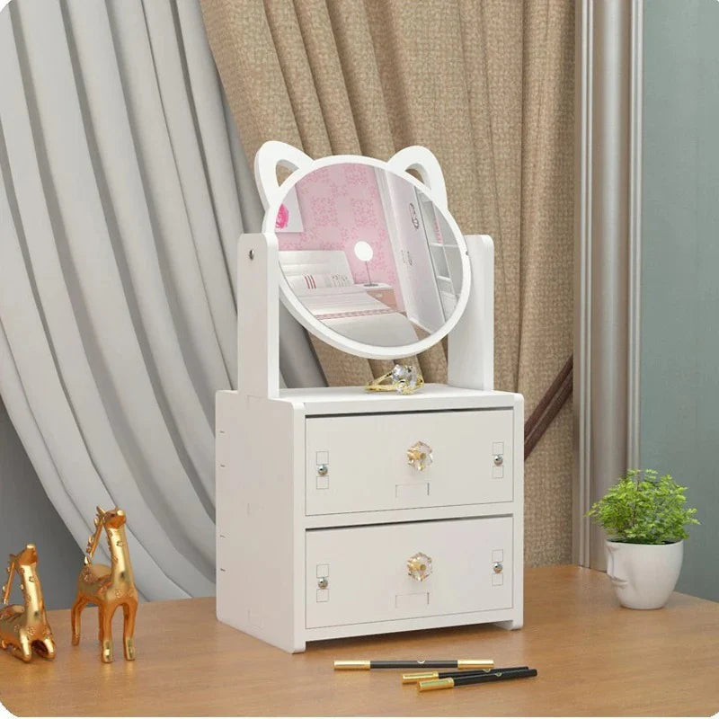 Rotating mirror cosmetics box