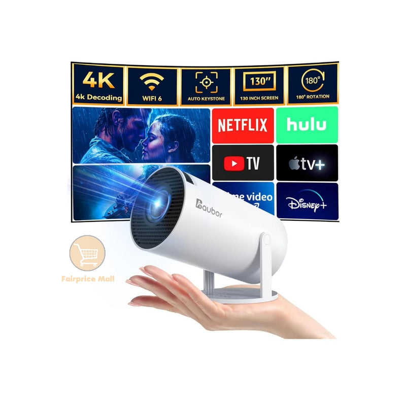 Portable Smart Projector, 4K/ 200 Ansi With 2.4/5G WIFI