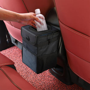 Spillproof car trash can & organiser