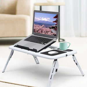 Foldable Laptop Table with inbuilt cooling fans.