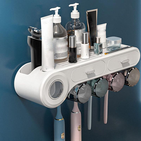 Toothpaste dispenser and Toothbrush holder