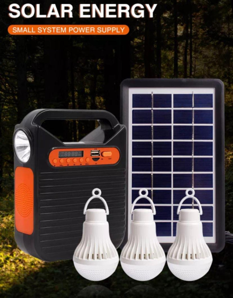 Solar Lighting Kit With Music Speaker& 3bulbs