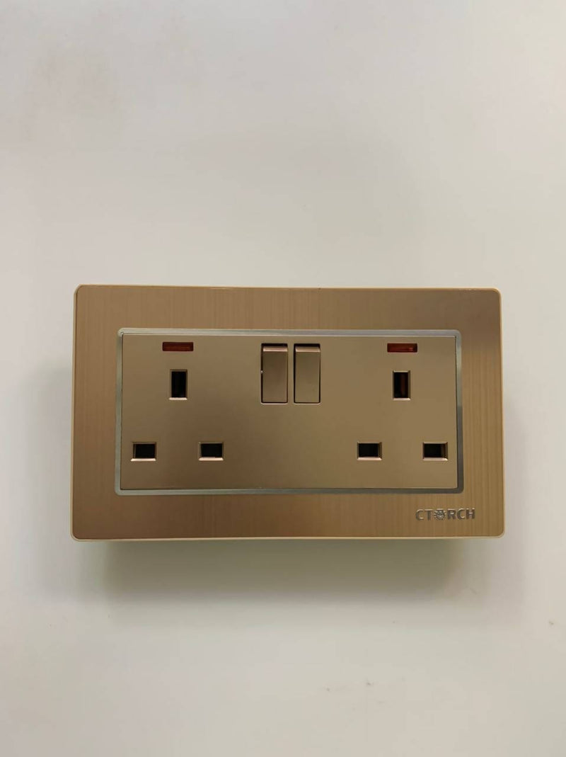 Electrical golden double sockets