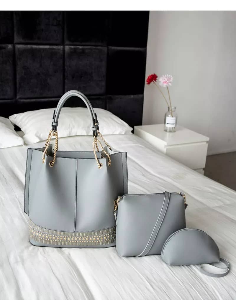 stylish Leather handbag -3pcs