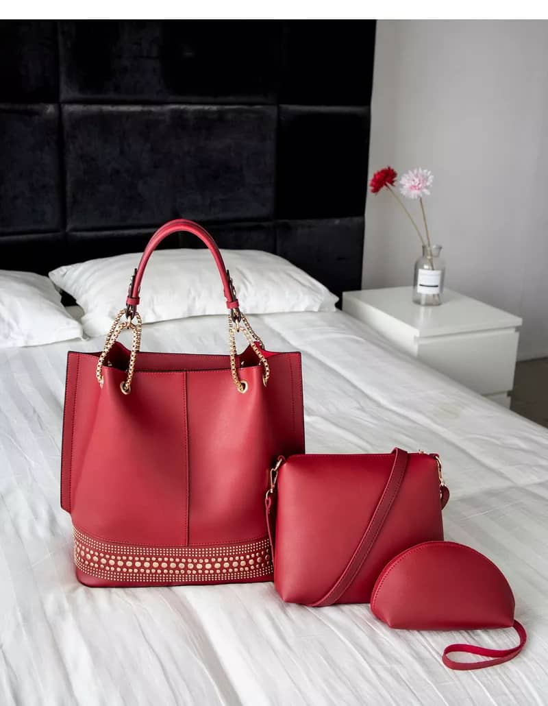 stylish Leather handbag -3pcs