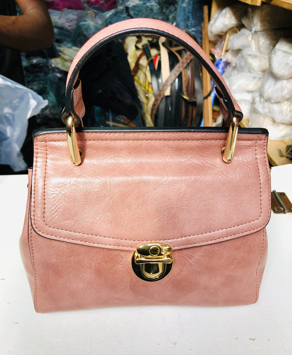 Pink Leather Hand Bag